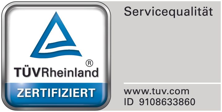 Unser Service ist TÜV-zertifiziert